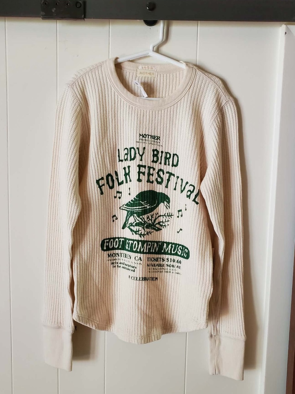 Mother The Itty Bitty Goodie Goodie Lady Bird Folk Festival Thermal Top XS NWT - Picture 4 of 12